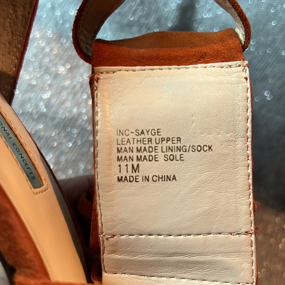 I-N-C suede fringed ,zipper back heels - Picture 6 of 9